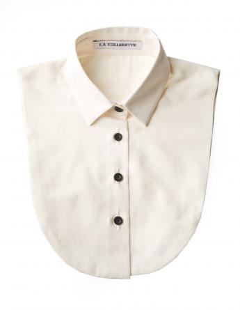 Mini Off White Black Button Collar